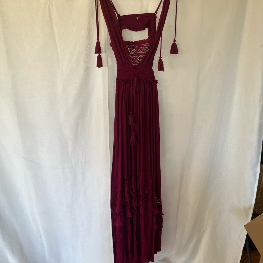 Free People Santa Maria Women's Sleeveless Lace-Trim Maxi Dress Size XS - Picture 2 of 3